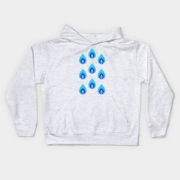 Retro geometric evil eye teardrops Kids Hoodie by Home Cyn Home 